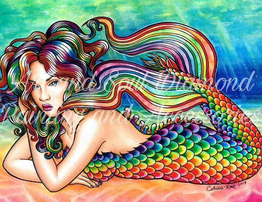 Rainbow Mermaid by Carissa Rose Art